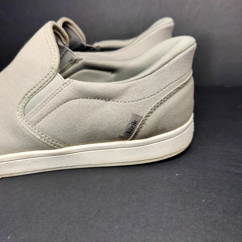 Kizik Venice Canvas Sneakers Slip On Granite Hands Free Men's Shoes Size 12